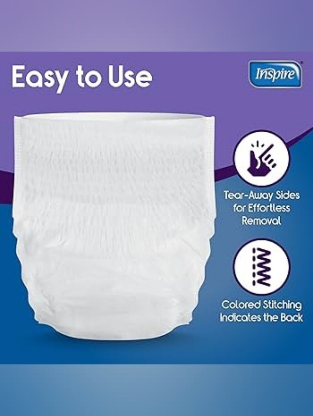 18pk Inspire Protective Underwear for Men and Women | Adult Diapers Size Large